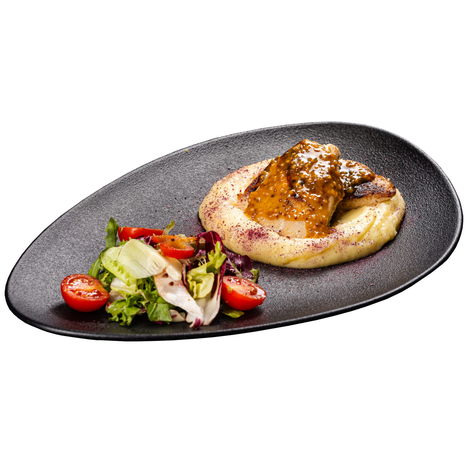 Chicken breast steak with honey and mustard